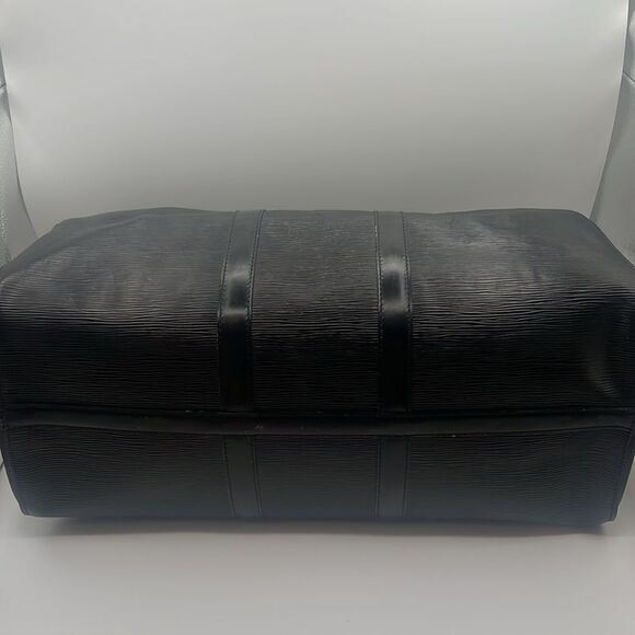 LOUIS VUITTON VINTAGE BLACK EPI LEATHER DUFFLE TRAVEL BAG KEEPALL 50 - Picture 9 of 16